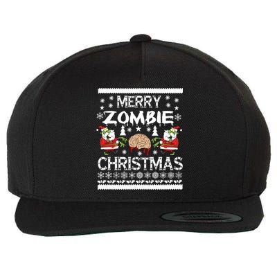 Merry Zombie Ugly Christmas Sweater Wool Snapback Cap