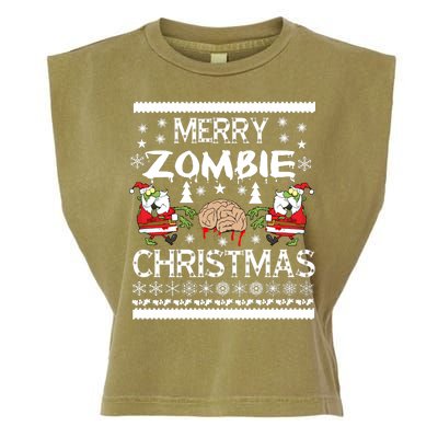 Merry Zombie Ugly Christmas Sweater Garment-Dyed Women's Muscle Tee