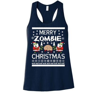 Merry Zombie Ugly Christmas Sweater Women's Racerback Tank