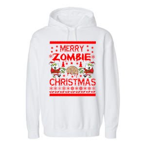 Merry Zombie Ugly Christmas Sweater Garment-Dyed Fleece Hoodie