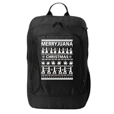 Merryjuana Weed Ugly Christmas Sweater City Backpack