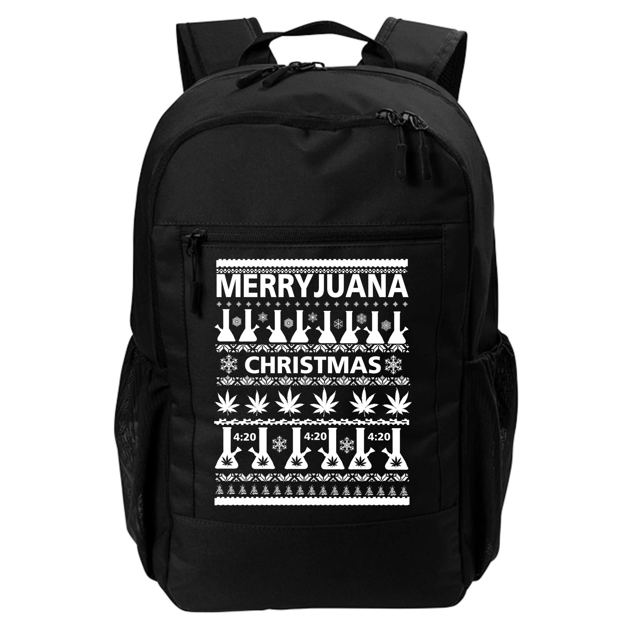 Merryjuana Weed Ugly Christmas Sweater Backpack