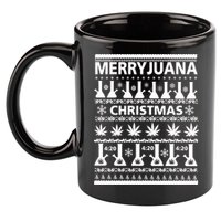 Merryjuana Weed Ugly Christmas Sweater 11oz C Handle Ceramic Mug