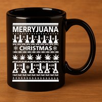Merryjuana Weed Ugly Christmas Sweater 11oz C Handle Ceramic Mug