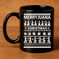 Merryjuana Weed Ugly Christmas Sweater 11oz C Handle Ceramic Mug