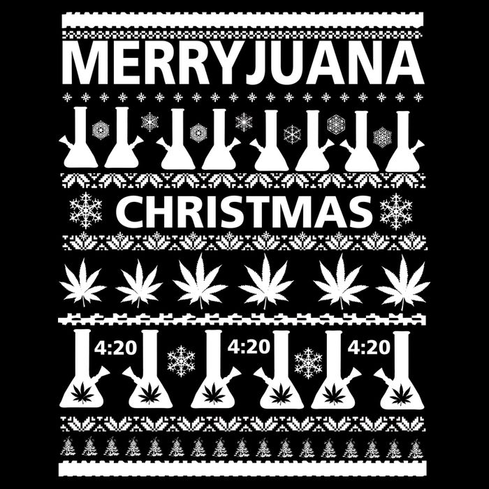 Merryjuana Weed Ugly Christmas Sweater 16 in Basic Backpack
