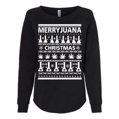 Merryjuana Weed Ugly Christmas Sweater Womens California Wash Sweatshirt