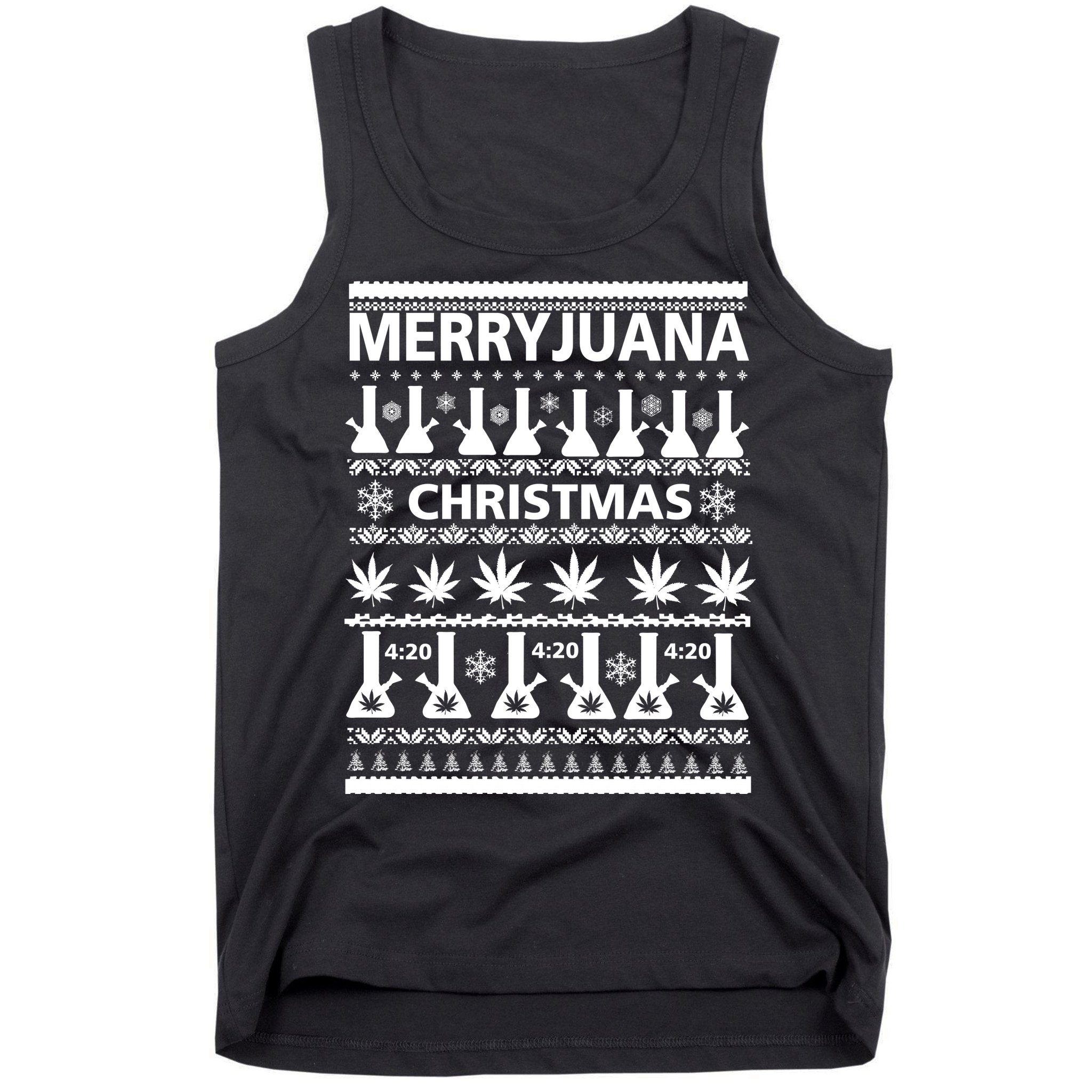 Merryjuana Weed Ugly Christmas Sweater Tank Top