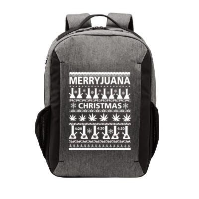 Merryjuana Weed Ugly Christmas Sweater Vector Backpack