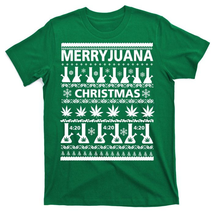 Merryjuana Weed Ugly Christmas Sweater T-Shirt