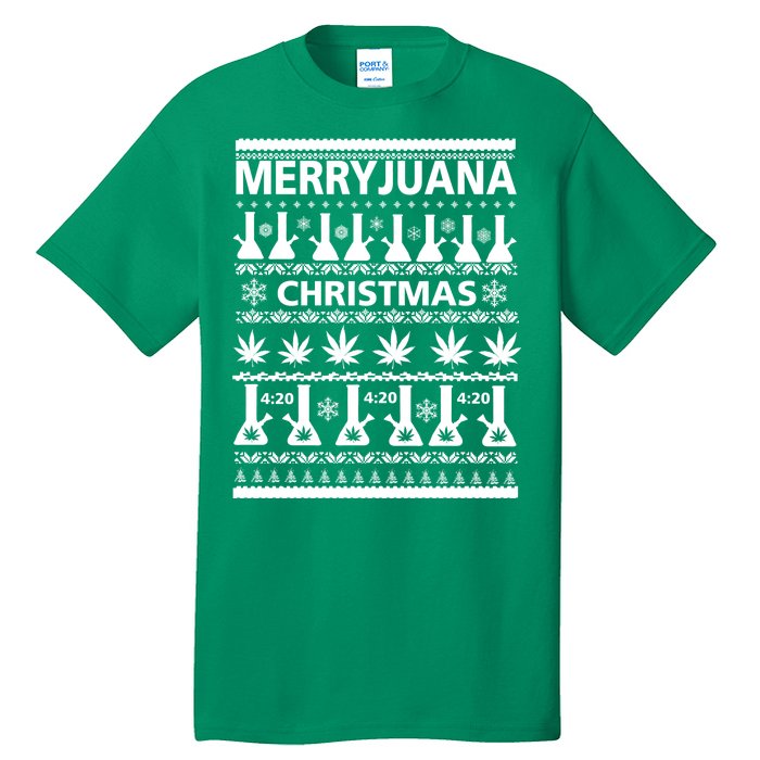 Merryjuana Weed Ugly Christmas Sweater Tall T-Shirt