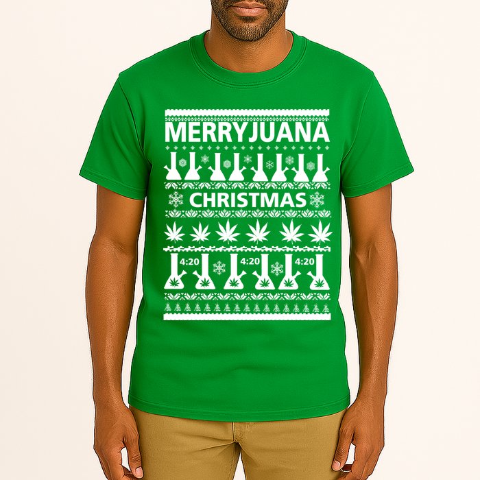 Merryjuana Weed Ugly Christmas Sweater Tall T-Shirt