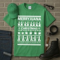 Merryjuana Weed Ugly Christmas Sweater Tall T-Shirt