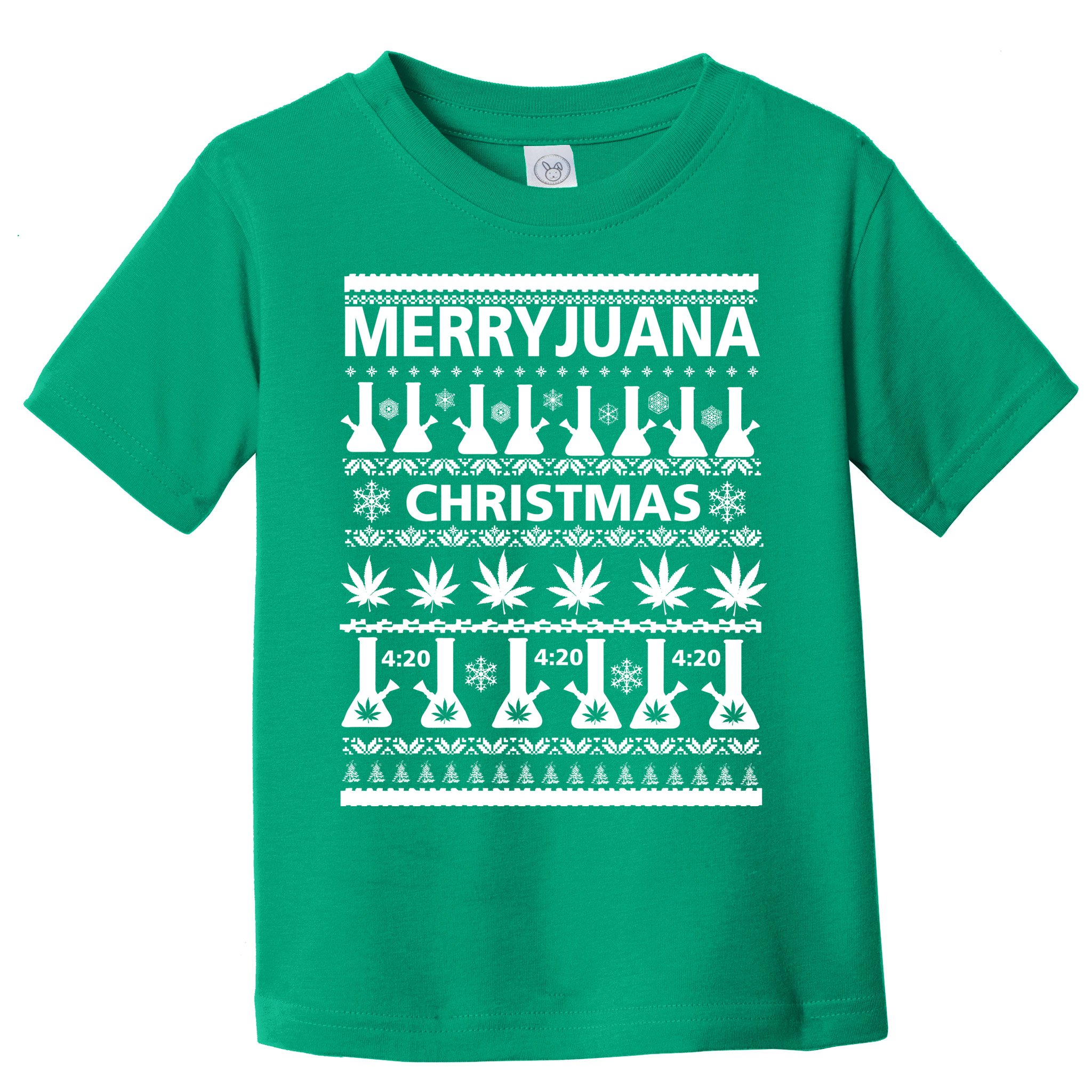 Merryjuana Weed Ugly Christmas Sweater Toddler T-Shirt