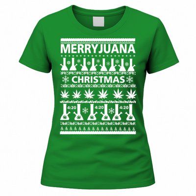 Merryjuana Weed Ugly Christmas Sweater Women's T-Shirt