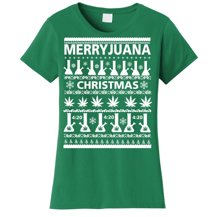 Merryjuana Weed Ugly Christmas Sweater Women's T-Shirt