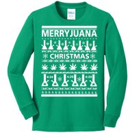 Merryjuana Weed Ugly Christmas Sweater Kids Long Sleeve Shirt