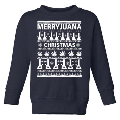 Merryjuana Weed Ugly Christmas Sweater Toddler Sweatshirt