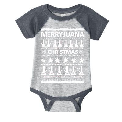 Merryjuana Weed Ugly Christmas Sweater Infant Baby Jersey Bodysuit