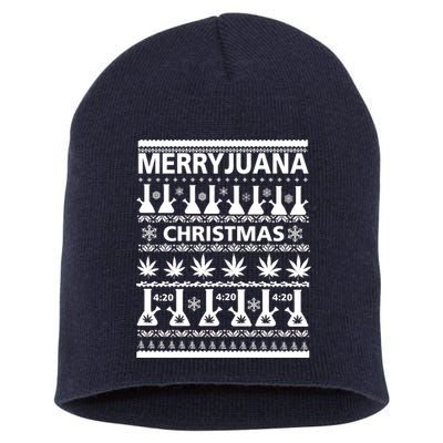 Merryjuana Weed Ugly Christmas Sweater Short Acrylic Beanie