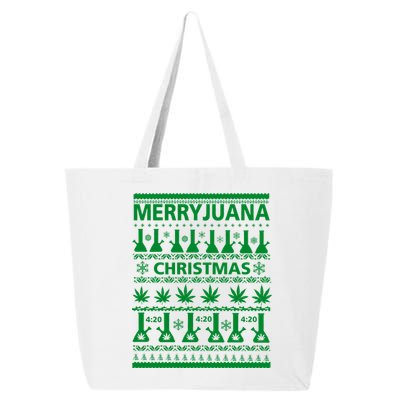 Merryjuana Weed Ugly Christmas Sweater 25L Jumbo Tote