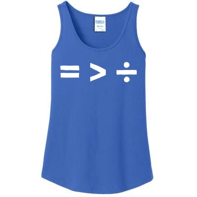 Math Equality Sign Greater Than Division Sign Equal Rights Gift Ladies Essential Tank