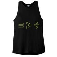 Math Equality Sign, Greater Than Division Sign Ladies PosiCharge Tri-Blend Wicking Tank