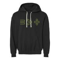 Math Equality Sign, Greater Than Division Sign Garment-Dyed Fleece Hoodie