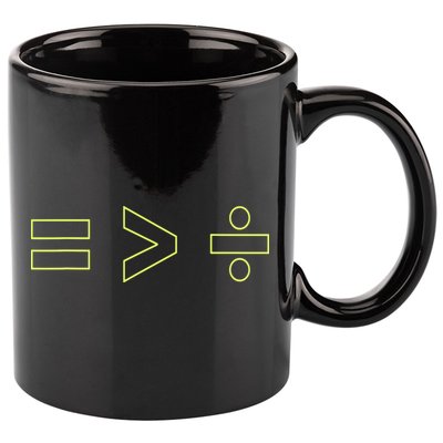 Math Equality Sign, Greater Than Division Sign 11oz C Handle Ceramic Mug