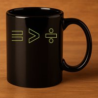 Math Equality Sign, Greater Than Division Sign 11oz C Handle Ceramic Mug