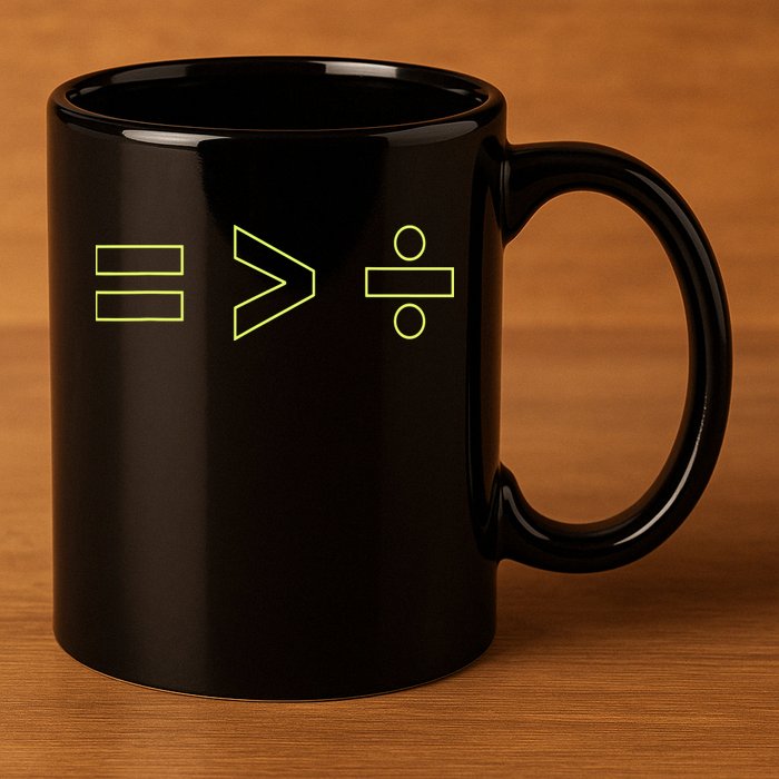 Math Equality Sign, Greater Than Division Sign 11oz C Handle Ceramic Mug