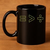 Math Equality Sign, Greater Than Division Sign 11oz C Handle Ceramic Mug