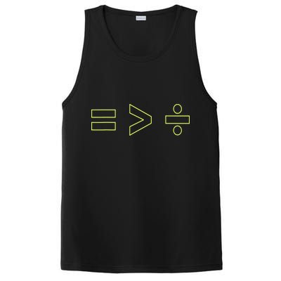 Math Equality Sign, Greater Than Division Sign PosiCharge Competitor Tank