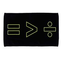 Math Equality Sign, Greater Than Division Sign Microfiber Hand Towel