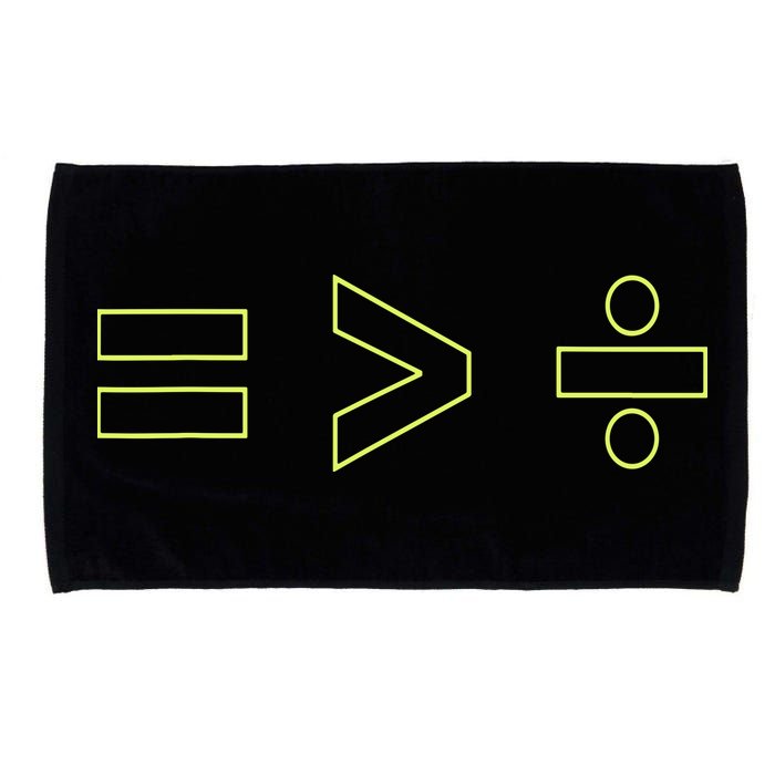 Math Equality Sign, Greater Than Division Sign Microfiber Hand Towel