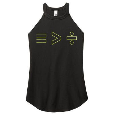 Math Equality Sign, Greater Than Division Sign Women's Perfect Tri Rocker Tank