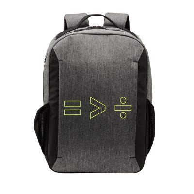 Math Equality Sign, Greater Than Division Sign Vector Backpack
