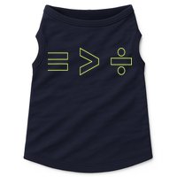 Math Equality Sign, Greater Than Division Sign Doggie Tank