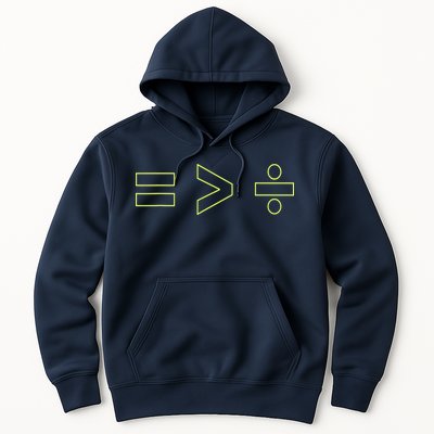 Math Equality Sign, Greater Than Division Sign Hoodie
