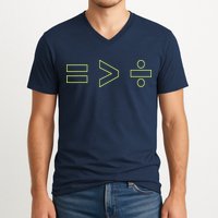 Math Equality Sign, Greater Than Division Sign V-Neck T-Shirt