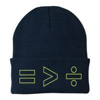 Math Equality Sign, Greater Than Division Sign Beanie