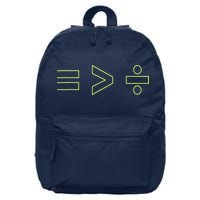 Math Equality Sign, Greater Than Division Sign 16 in Basic Backpack
