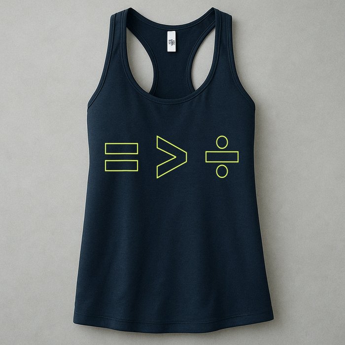 Math Equality Sign, Greater Than Division Sign Womens Tank Top
