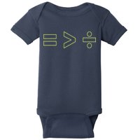 Math Equality Sign, Greater Than Division Sign Baby Bodysuit