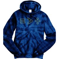 Math Equality Sign, Greater Than Division Sign Tie Dye Hoodie