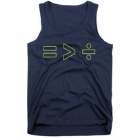 Math Equality Sign, Greater Than Division Sign Tank Top