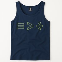 Math Equality Sign, Greater Than Division Sign Tank Top