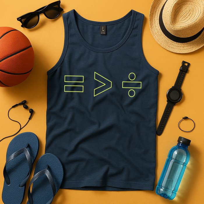 Math Equality Sign, Greater Than Division Sign Tank Top