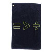 Math Equality Sign, Greater Than Division Sign Golf Towel