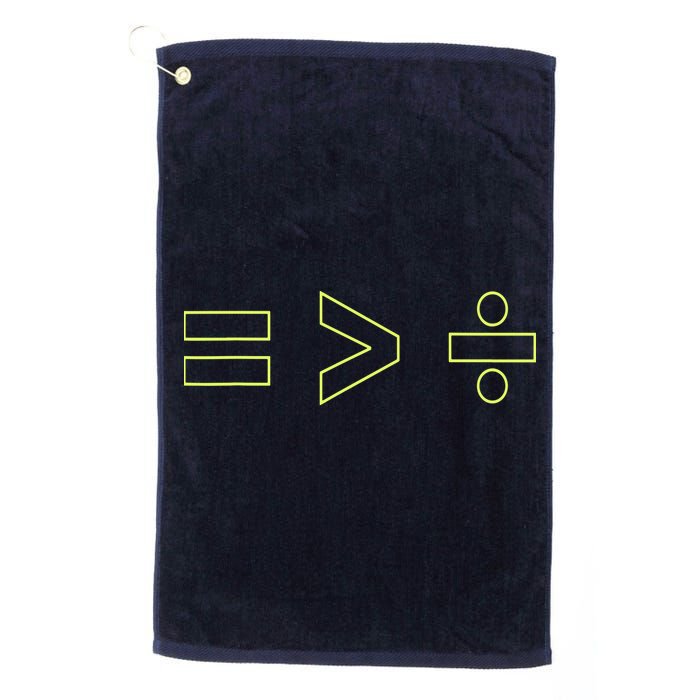 Math Equality Sign, Greater Than Division Sign Golf Towel